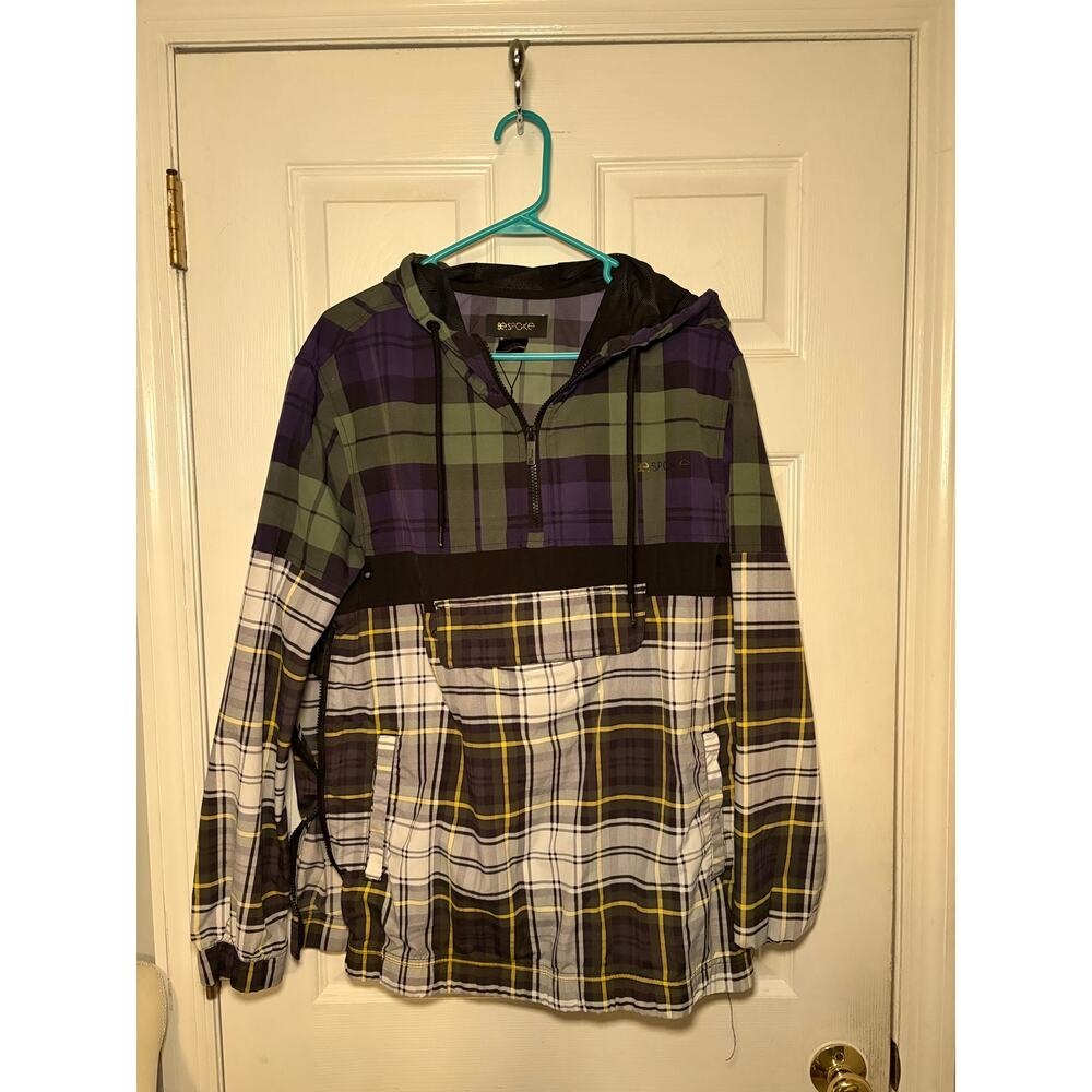 Bespoke‎ men’s nylon pullover plaid size large